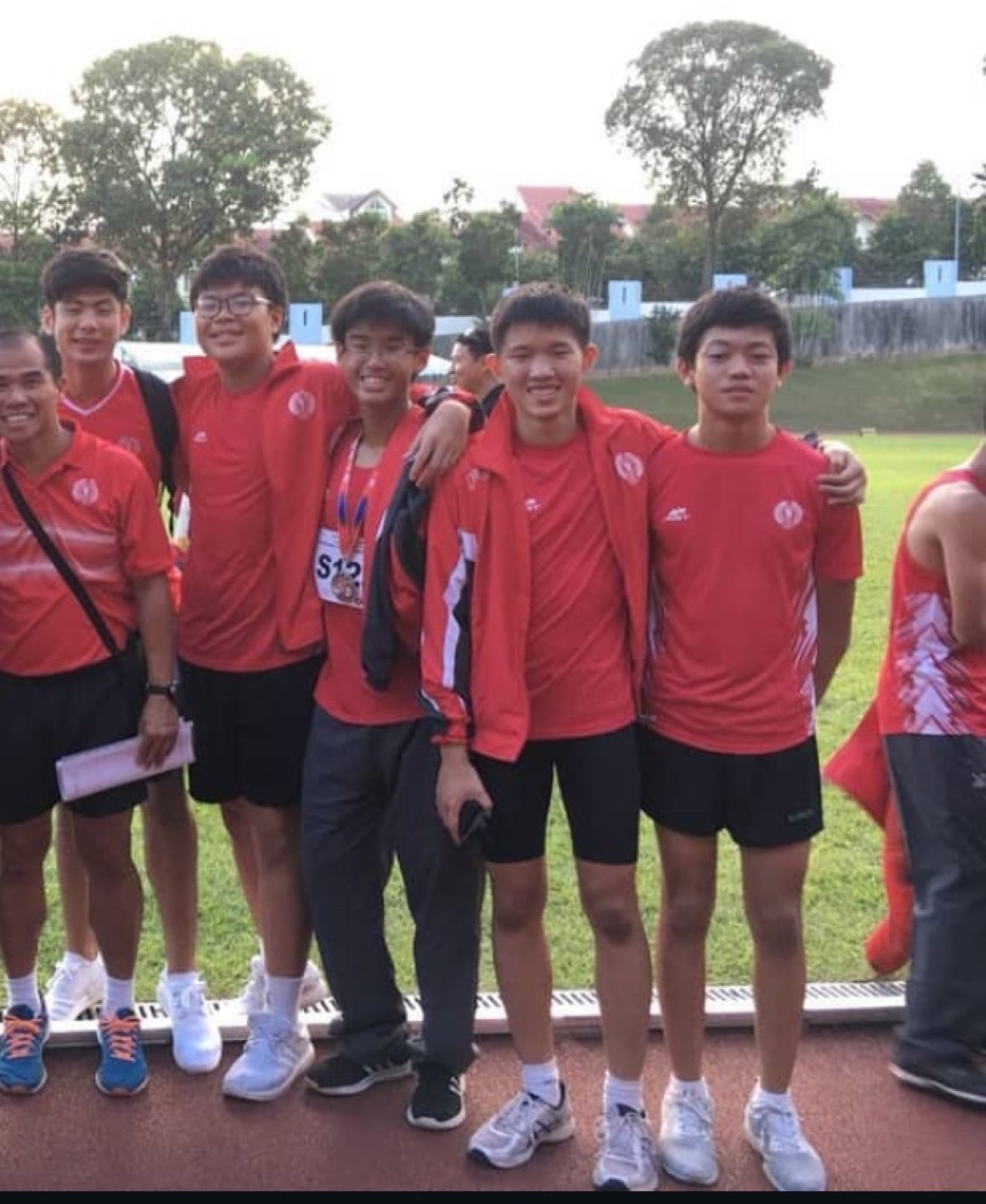 Wellington with the national track team